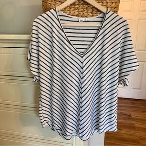 Gap Black and White Striped Top